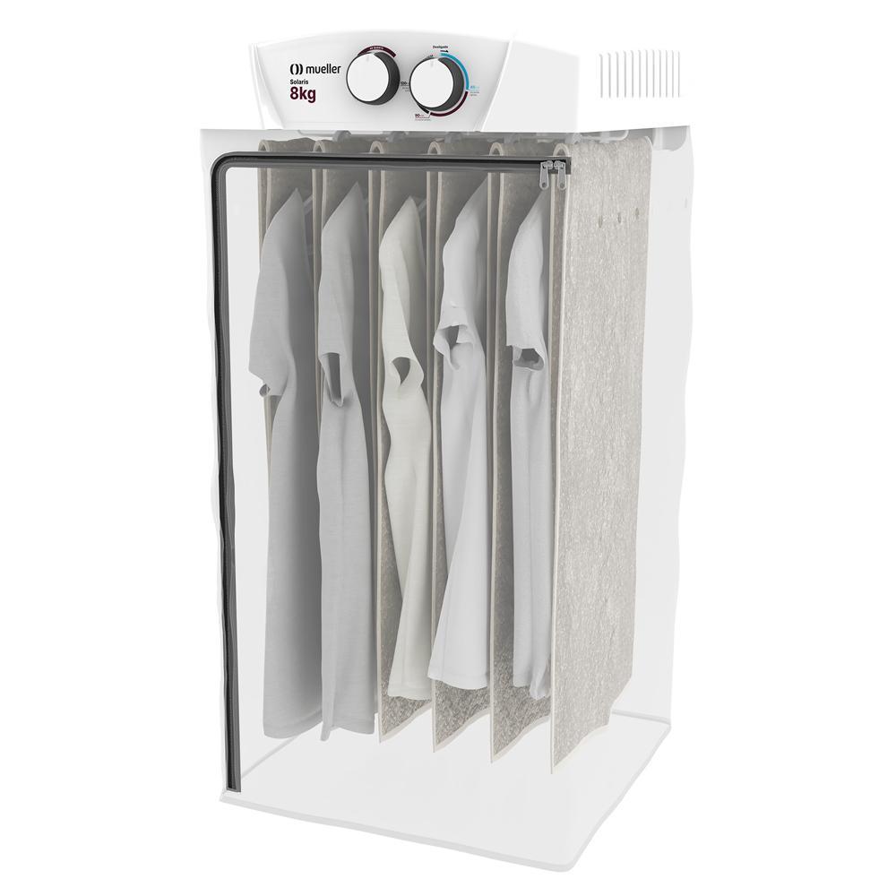 Secadora de Roupa Mueller Solaris 8 kg com timer ar quente e frio 6 varões e 5 cabides