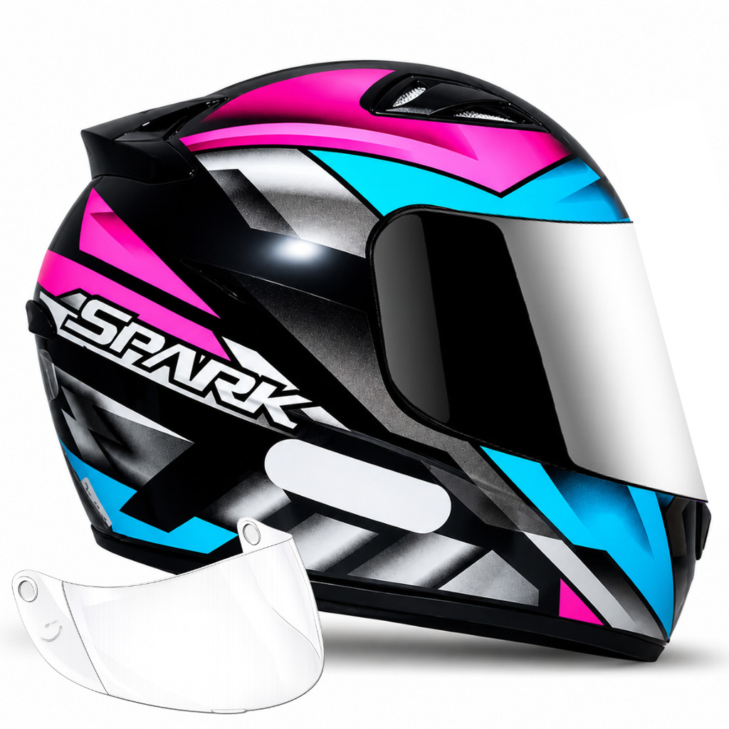 Capacete Ebf Spark Oroc Rosa + Viseira Cromada