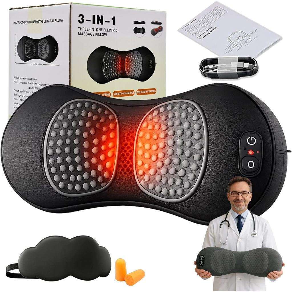 Massageador de costas 20263em1, massageador de costas três em um de 59 cm, 135 °     Curva dourada, tração espinhal, ter