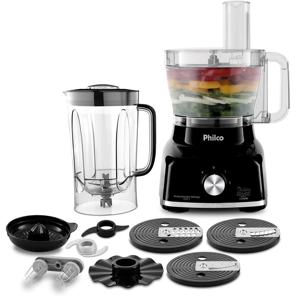 Multiprocessador PMP1600P preto 1700w philco 220v