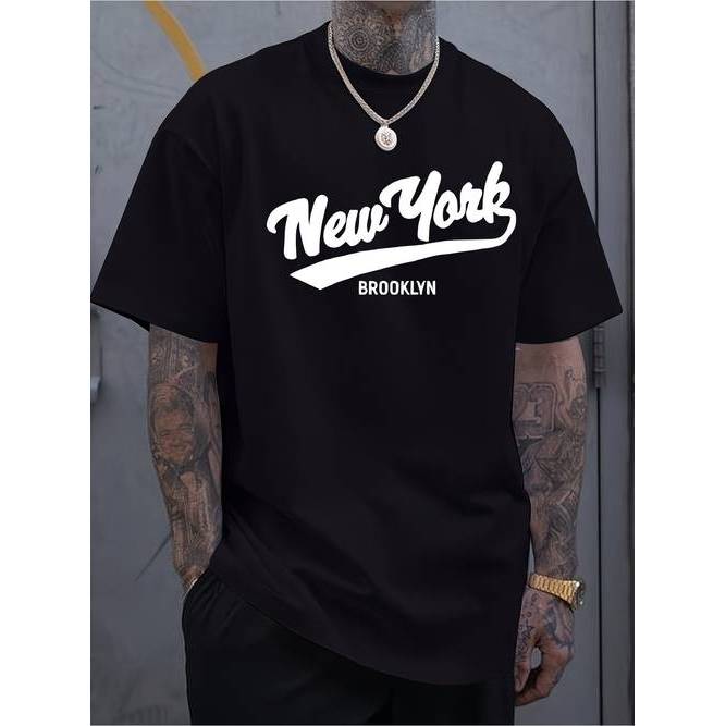 Camiseta Masculina Letras Estampada Algodão Premium Confortável Versátil Estilosa Casual