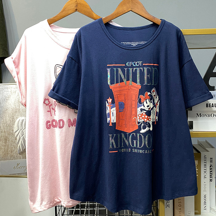 Comércio exterior verão novo estilo dos desenhos animados carta impressão bonito brincalhão de manga curta camiseta solt