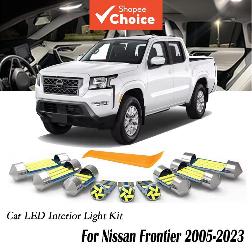 Kit de 7 peças de lâmpada LED para luz de leitura interna e placa do carro para Nissan Frontier 2005-2023