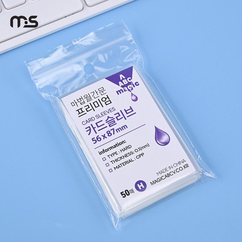 [Macrostars] 50 Peças Mangas De Cartão Coreanas Transparentes Sem Ácido CPP Hard 3 Polegadas Fotográfico Protetor Hologr