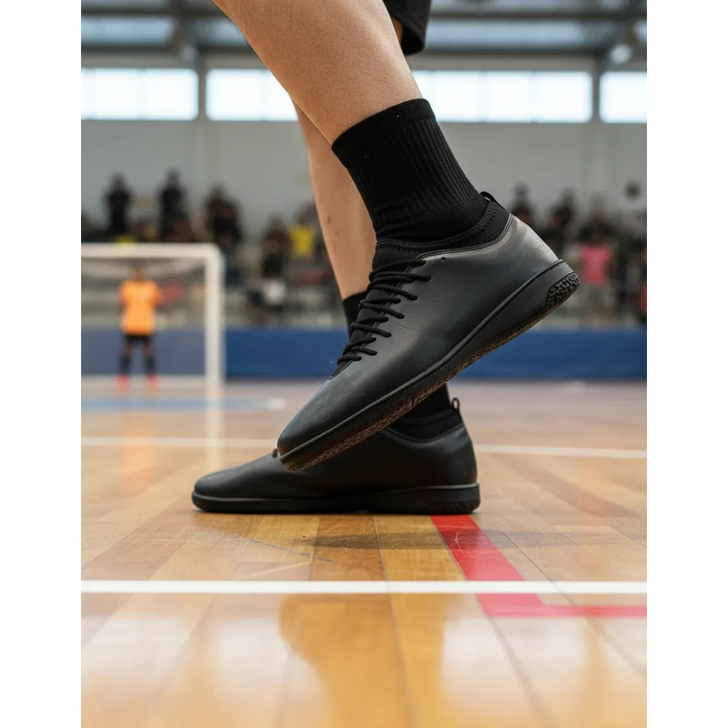 Chuteira Futsal A7 Classic All Black Botinha Cano Alto Futebol Salão Quadra 33 ao 48