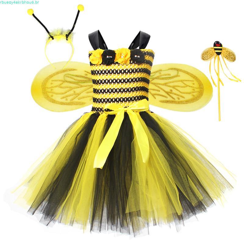 allilivefoua1 Conjunto Fantasia Orelhas Asas Tutu Saia Kit Acessórios Para Meninas Hallowee