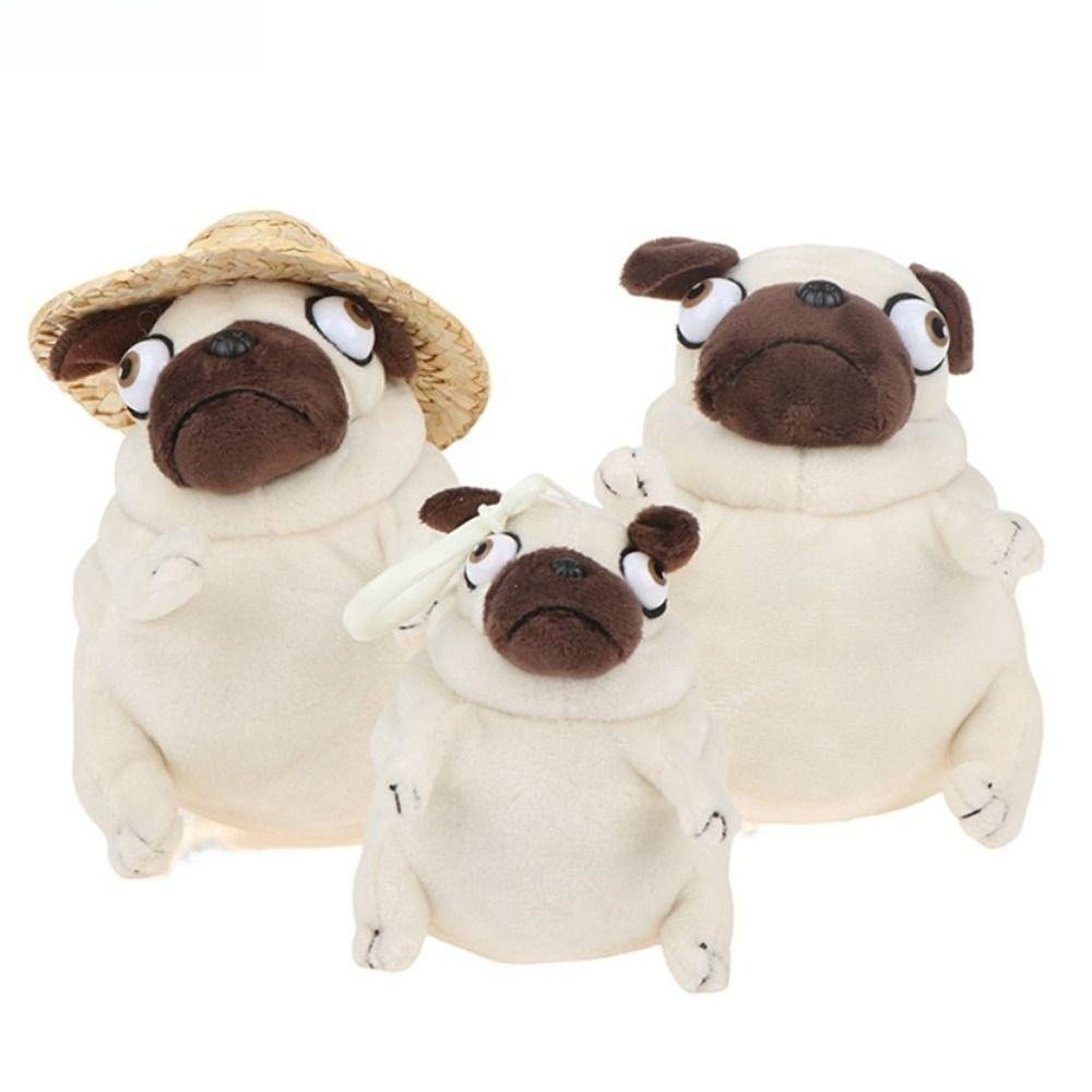 BOLONI Brinquedo de Pelúcia Pug Gordinho Elfo Conforto Boneca Sentada Cão de Desenho Animado Cão Fofo Kawaii A2SZ