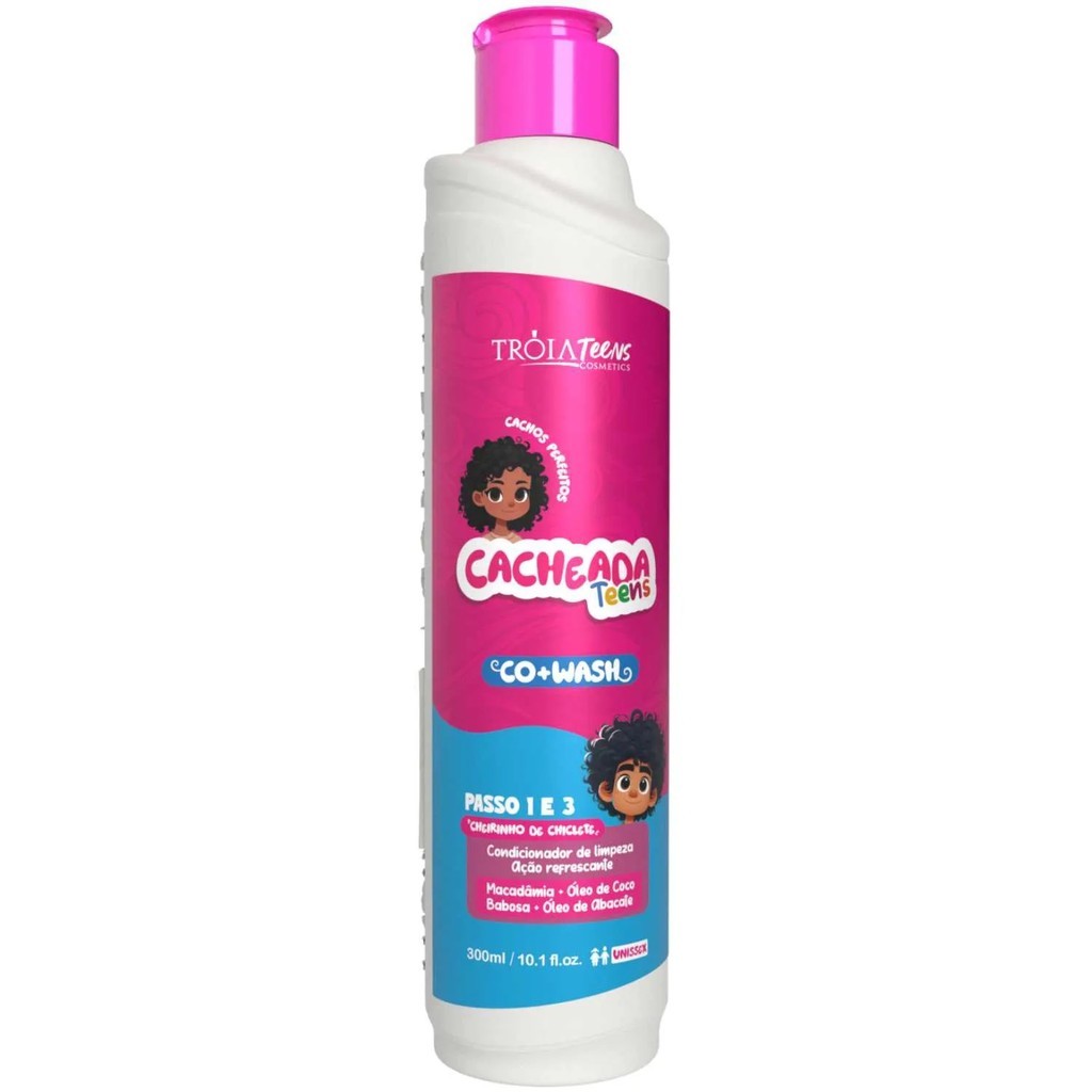 Co Wash Cabelo Cacheado Kids Infantil condicionador Oleo Coco Babosa Hidratação Brilho Cheirinho Chiclete 300ml