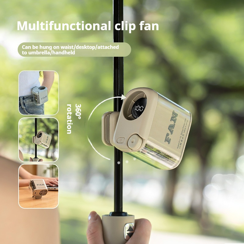 Pequeno ventilador pequeno 2026 ventilador pendurado na cintura Display Digital de 100 velocidades ventilador portátil d