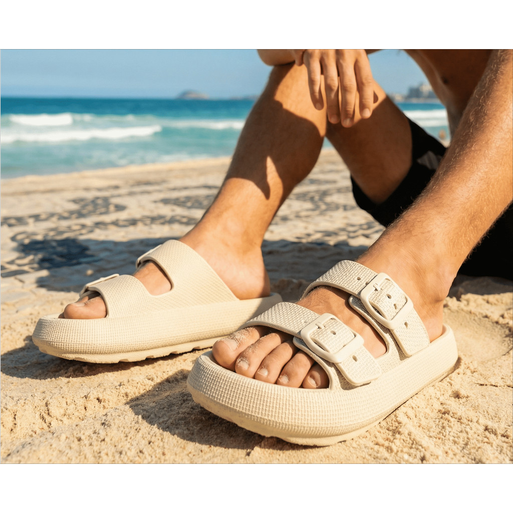 Chinelo Birken Sandália Nuvem Unissex Duas Tiras Ajustável Confortável Plataforma Leve Uso Diário