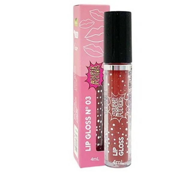LIP GLOSS VEGANO COMIGO E NA BASE DO BEIJO SUPER PODERES COR 3