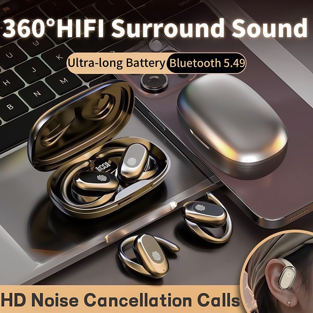 Fones de Ouvido Bluetooth OWS, Fones de Ouvido Sem Fio, Fones de Ouvido Esportivos, Fones de Ouvido para Corrida, Longa 