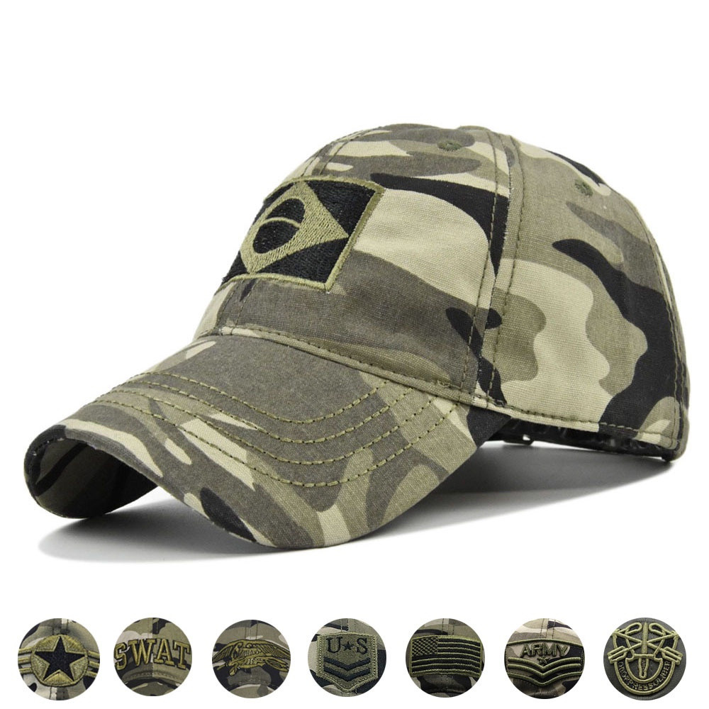 Boné de beisebol camuflado, boné masculino brasileiro de aba reta, boné trucker feminino e masculino, boné camuflado est