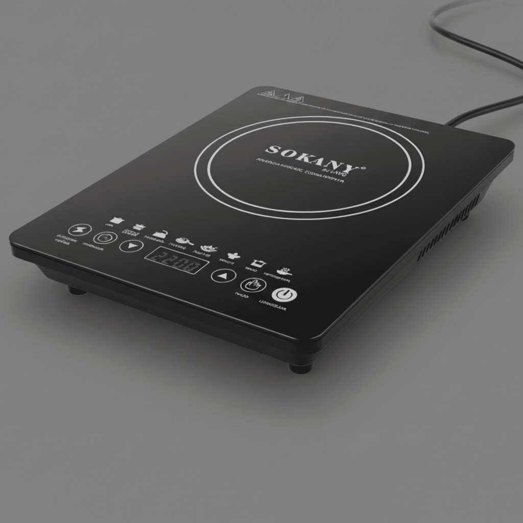 Fogão De Indução Elétrico 1 Boca Portátil Cooktop Painel Touch Display Digital 2200w