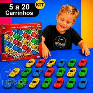 Kit 5 a 20 Carrinhos Mini Sport Racing Roda Livre Corrida Brinquedo Menino Infantil Colorido