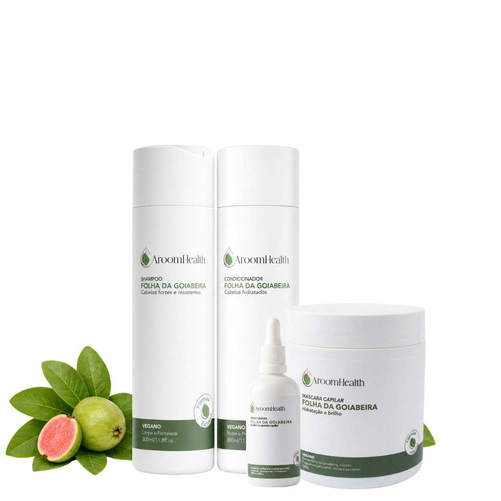 Kit Shampoo , Condiconador , Máscara e Tônico capilar Folha da Goiabeira 4 unid.