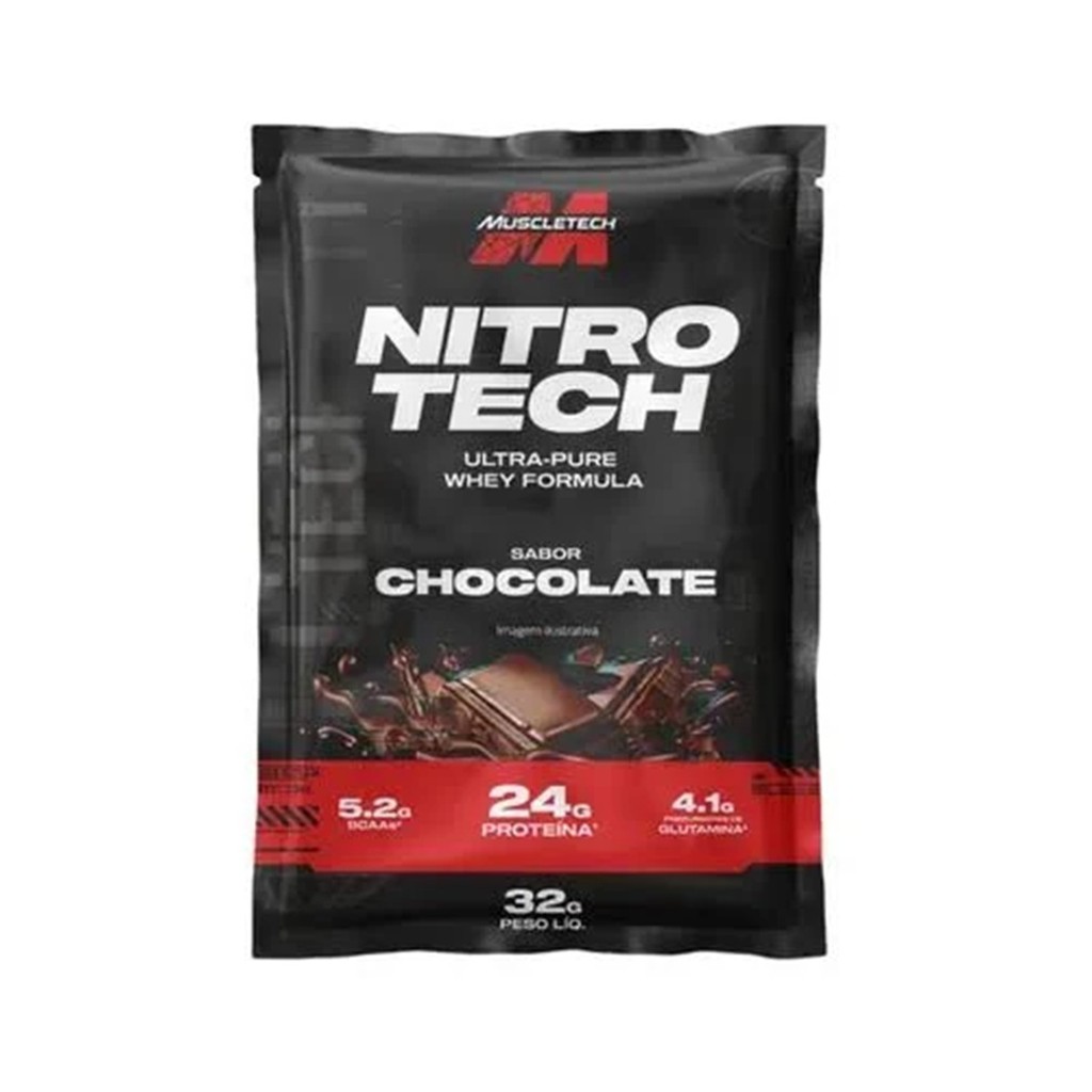 Whey Protein Nitro Tech 10 Sachês 32g Muscletech Chocolate