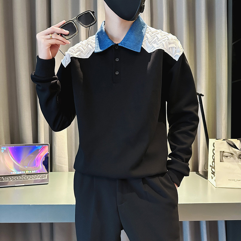 High-End Super bonito moletom masculino Street Wear Puffer bonito camisa polo 2023 novo estilo primavera outono na moda
