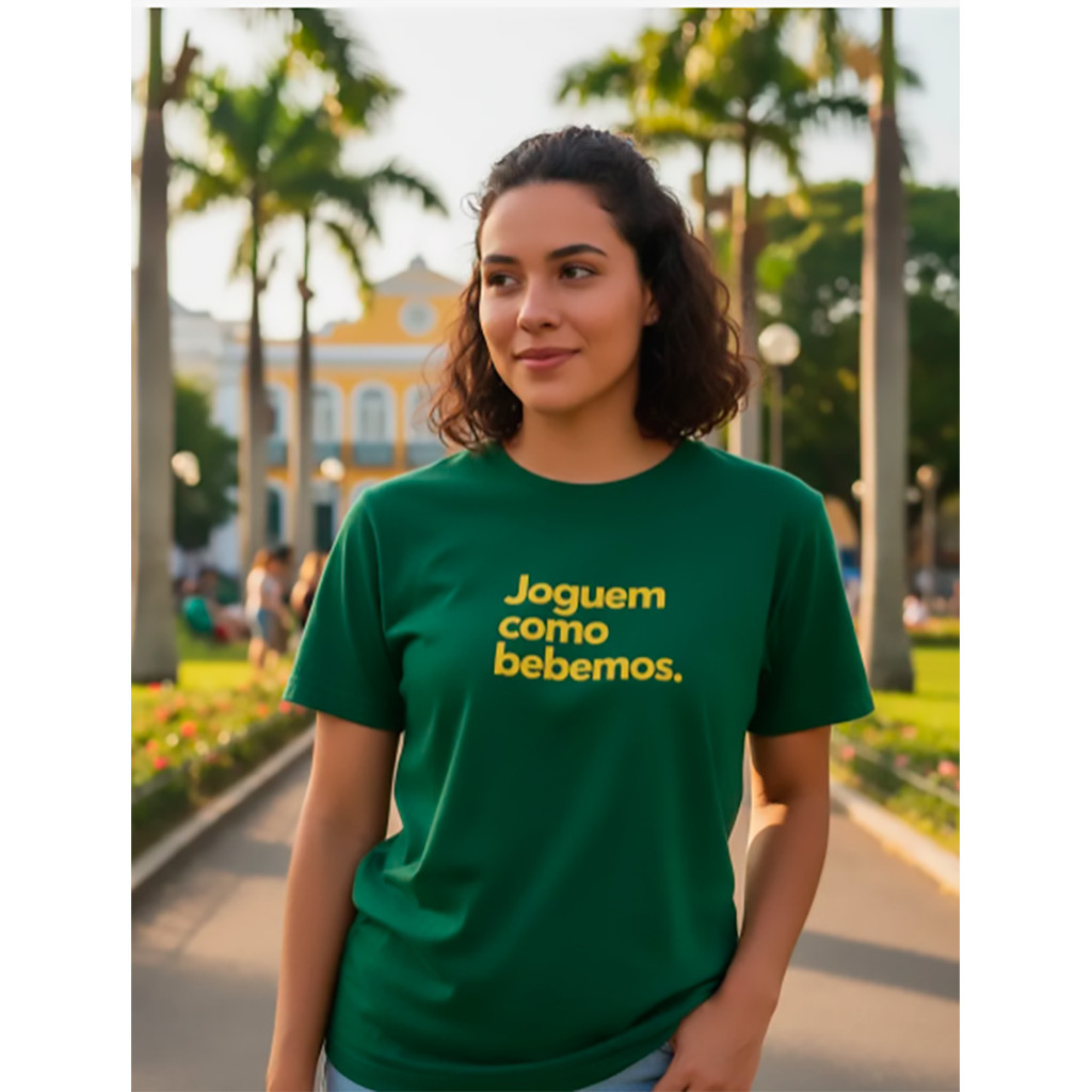 Camiseta Basica 100% Algodão 30.1 Unissex Copa 2026 Brasil Joguem Como Bebemos