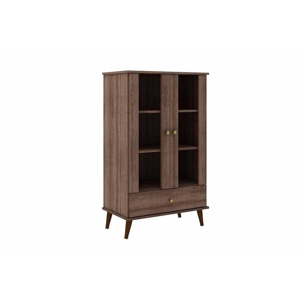 Cristaleira Sala Jantar RT3107 c/ 2 Portas e 1 Gaveta Off White - Movelbento — imagem 2 de 2