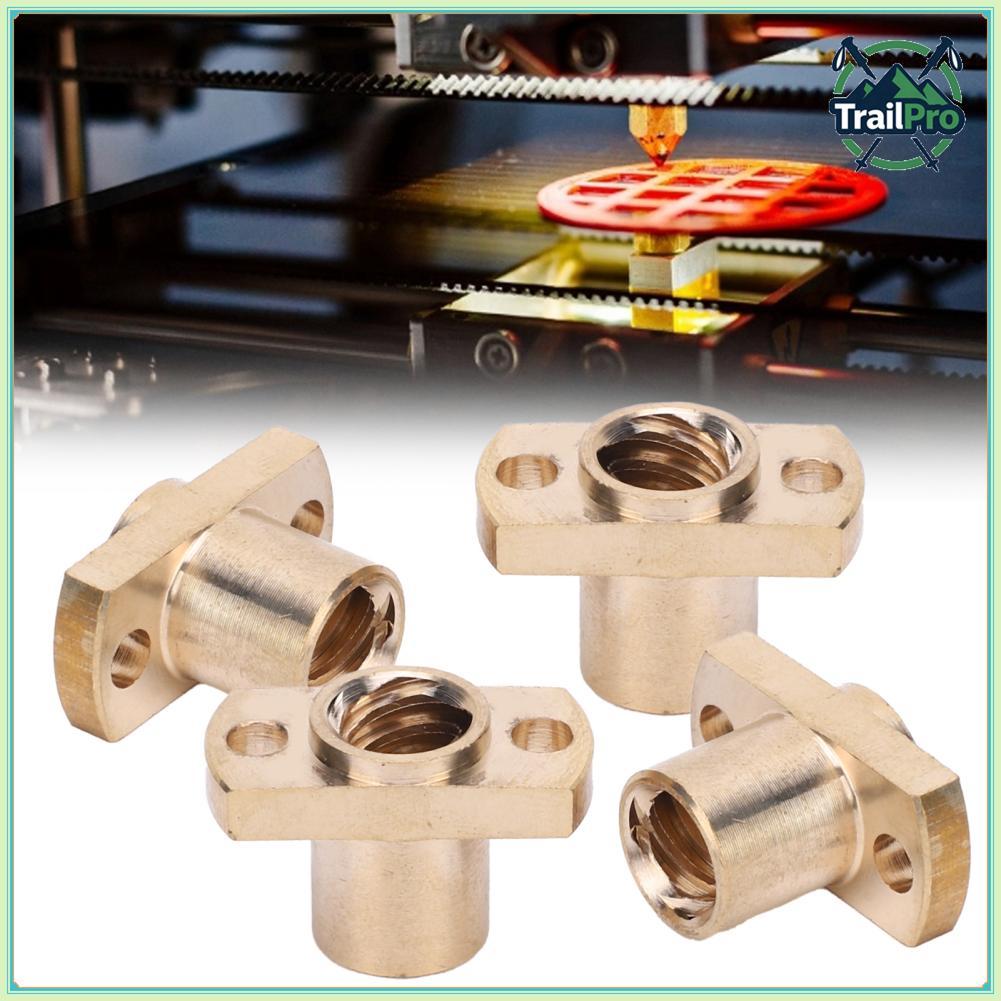 TrailPro Porca trapezoidal de latão 4 unidades de parafuso peças de impressora 3D T8 H Flange Fixadores de hardware