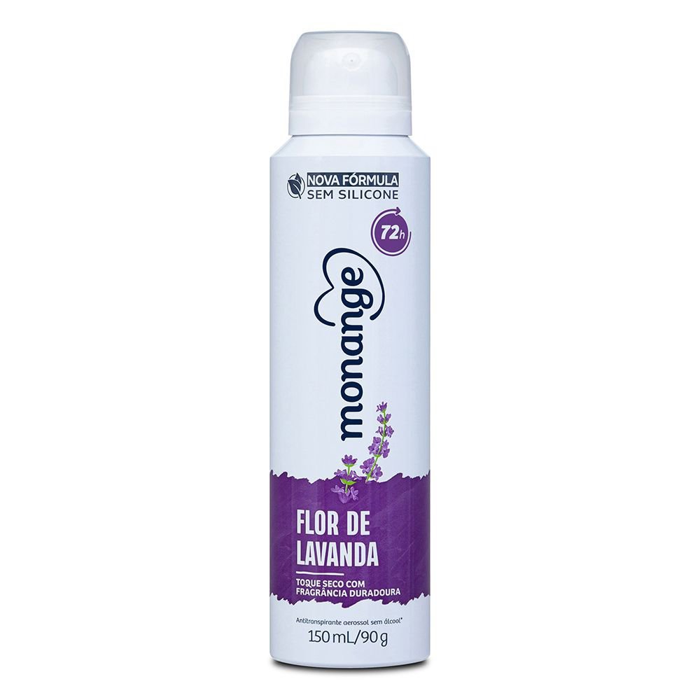 Desodorante Aerosol Monange Flor de Lavanda 48h Pele Sensível 150ml em Oferta na Shopee