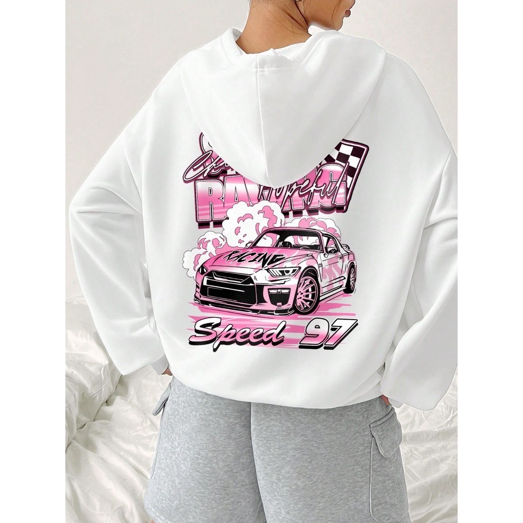 Blusa Moletom Feminino Casaco De Frio Estampado Agasalho Estampado Flanelado Confortável