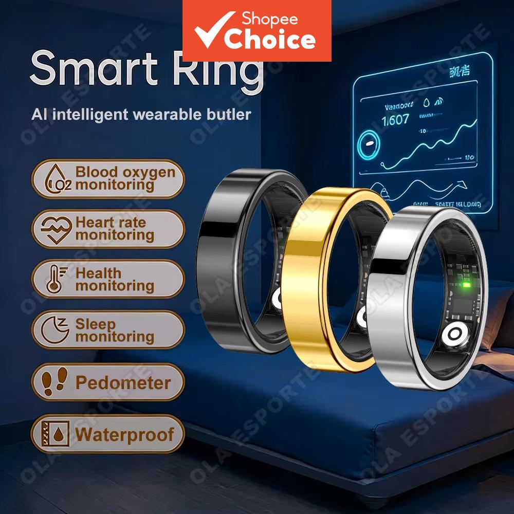 Anel Inteligente Bluetooth, Lembrete de Chamada, Monitor de Pressão Arterial e Frequência Cardíaca, À Prova D'água,