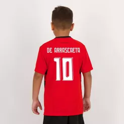 Camisa Flamengo Shout Infantil Vermelha e Preta 10 De Arrascaeta