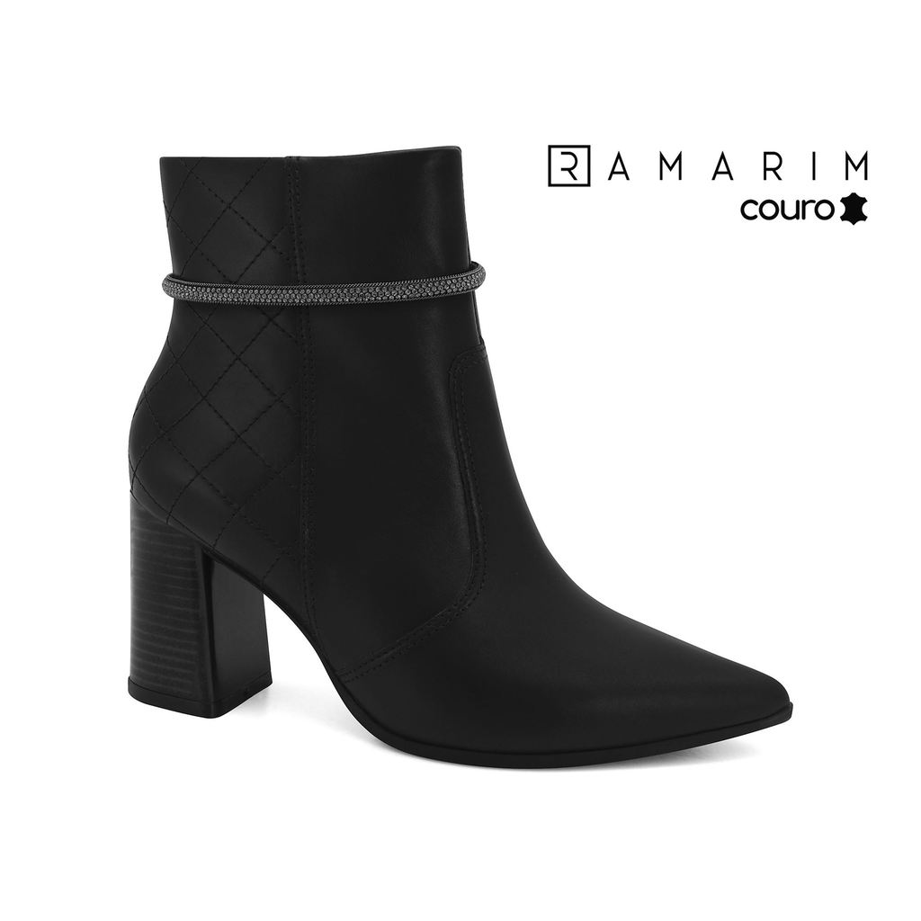 Bota Feminina Salto Alto Bico Fino Moda Conforto Ramarim Original