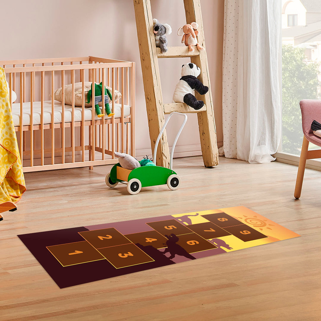 Adesivo de Chao Amarelinha 180x62cm Dinossauros Jurrasic