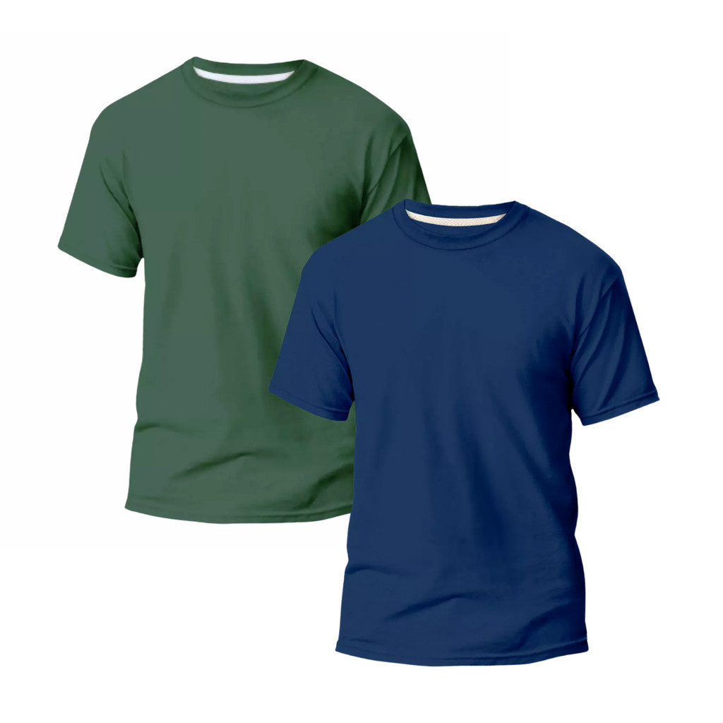 Kit 2 Camisetas Básicas Streetwear Camisa T-Shirt Masculina Slim Promoção Algodão Cores Sem estampa charmosas — imagem 2 de 2