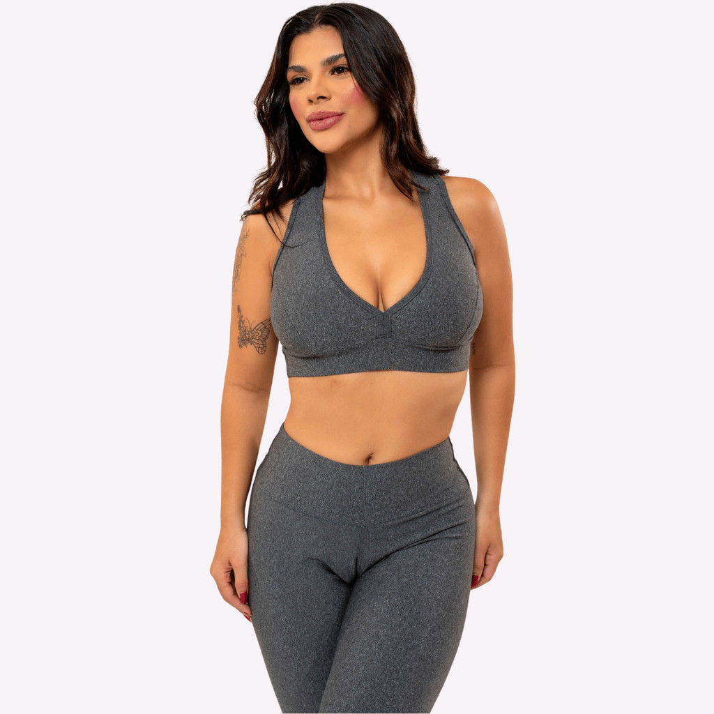 Conjunto Top e Leg Fitness Feminino Cintura Alta Marcus Confecções e Mais