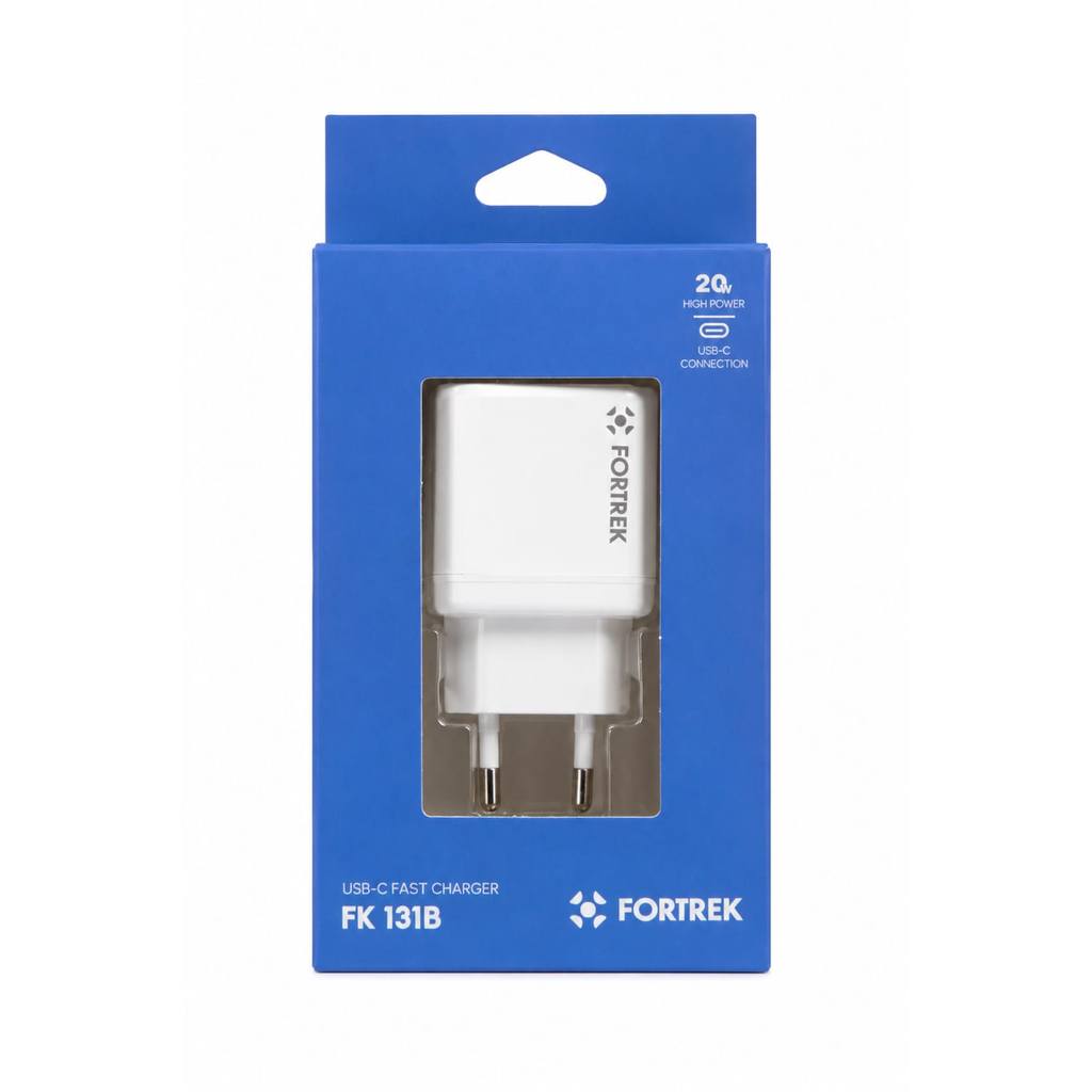 Carregador USB-C 20W Fortrek FK131B Turbo Power Original Bivolt