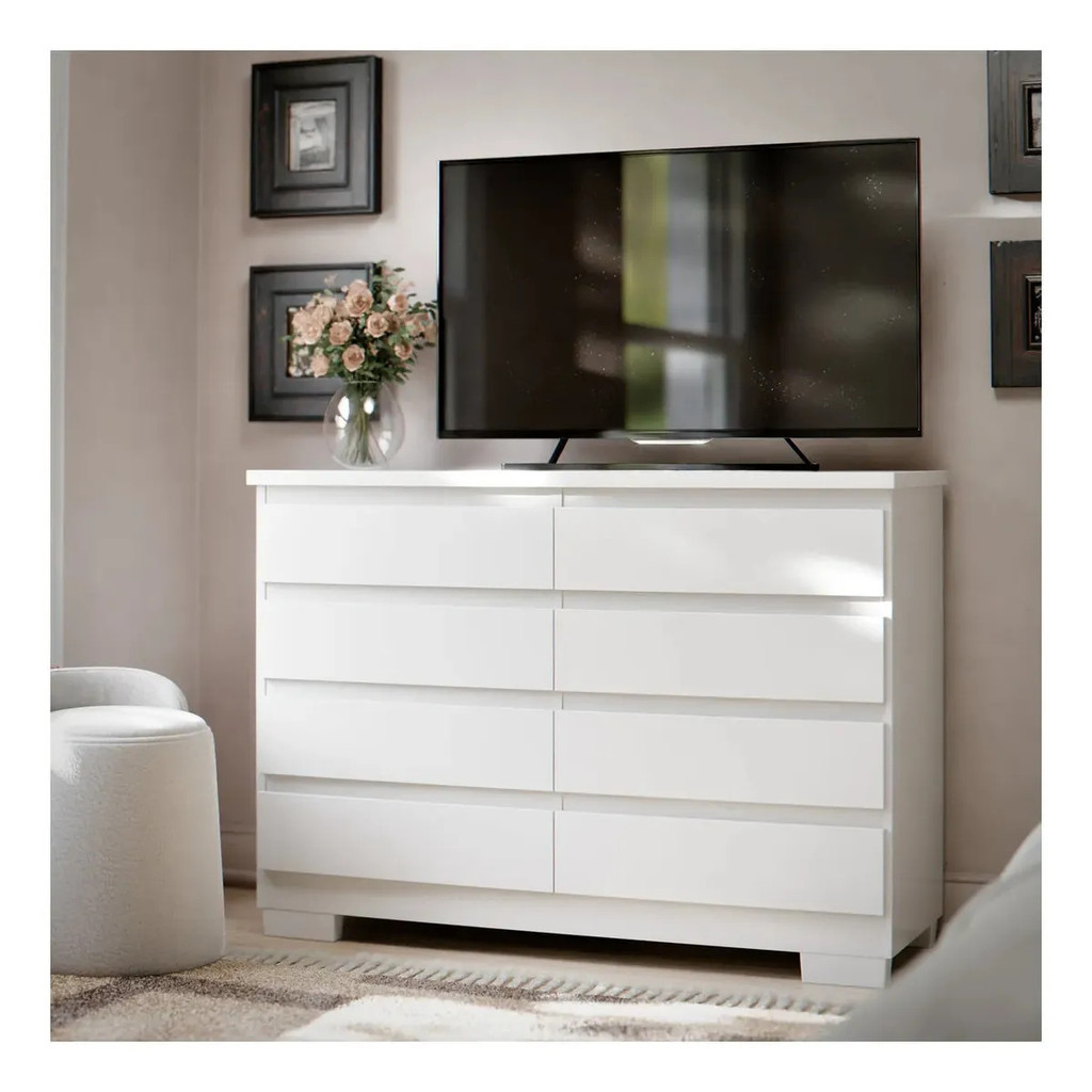 Cômoda Grécia 8 Portas Com Corrediças Telescópicas Armário Organizador Para Quarto Roupeiro Multiuso Design Moderno