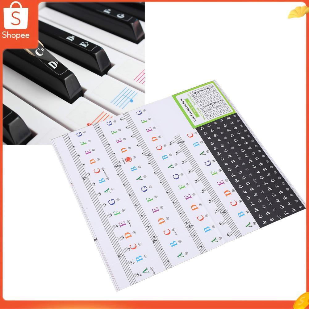 Adesivo de piano eletrônico design bonito teclado de remoção rápida mais fácil de tocar colorido para aprender
