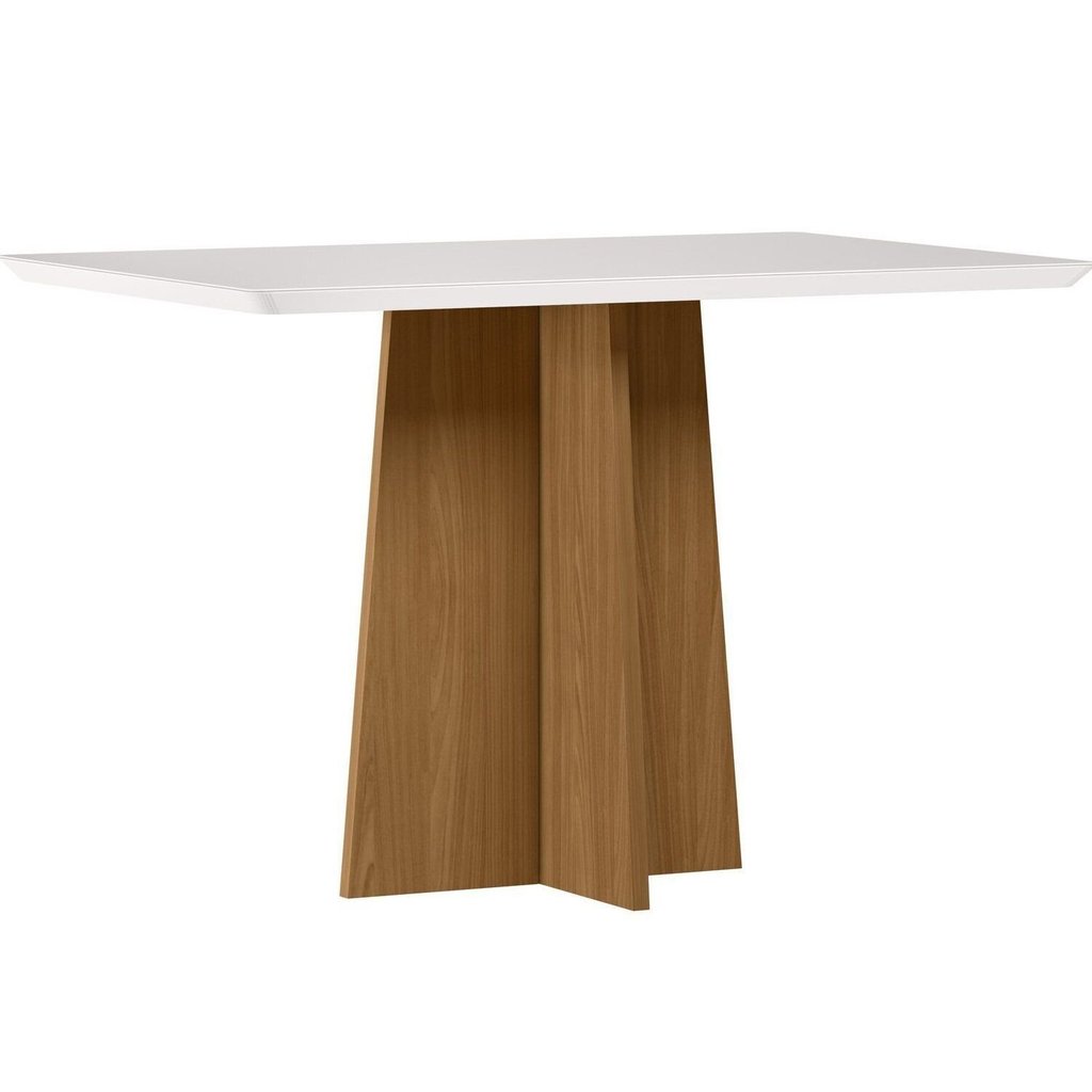 Mesa para Sala de Jantar com Tampo de MDF e Vidro 120cm Moderno