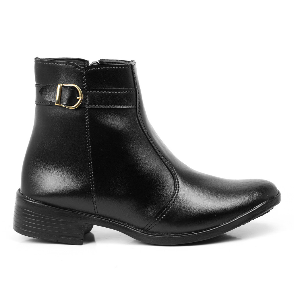 Bota Botinha Feminina Com Ziper Lateral Moda Inverno Estilosa Conforto
