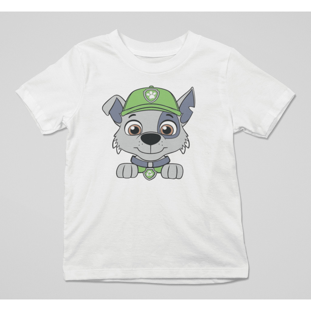 Camiseta Algodao Blusa Patrulha Canina Logo Rocky Desenho Infantil Menino Menina Unissex Camisa 6235