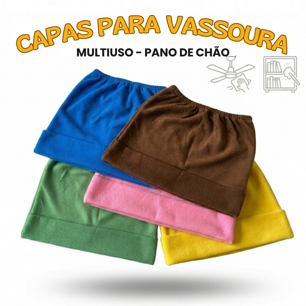 Kit de Capa com 3 peças Panos para Vassoura/Rodo Super Absorvente Limpeza Prática Sem Poeira
