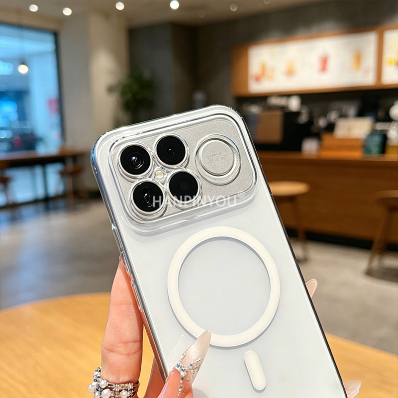Luxo Ultrafino Endurecido PC Caso Transparente Para Xiaomi Poco F8 Ultra F8 Pro F7 F6 Capa Magnética À Prova De Choque C — imagem 2 de 2