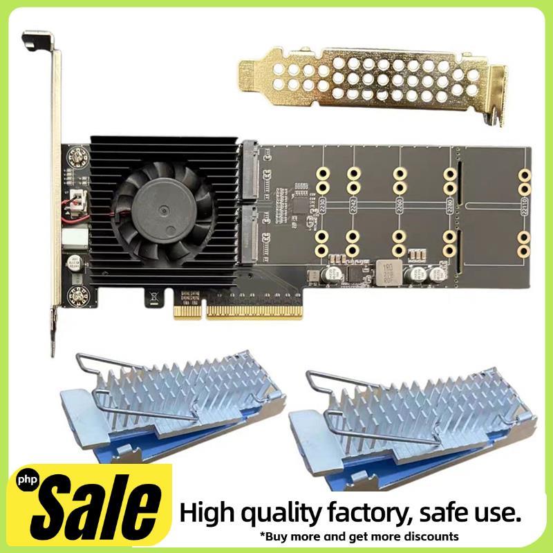 Nvme4.0X4 PCIe PLX88024 Quad 4 M . Adaptador De Placa De Expansão 2 NVMe Com 2x 2 Dissipadores De Calor 4.0 X8 128GT/S