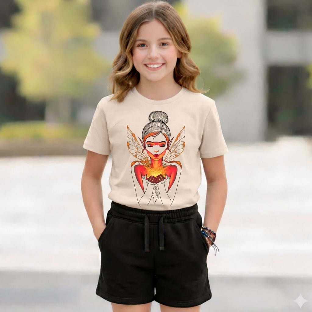 Conjunto Fada Estilosa: Camiseta estampada Short Preto 100% Algodão Confort Premium Presente Criança Tendência 2026