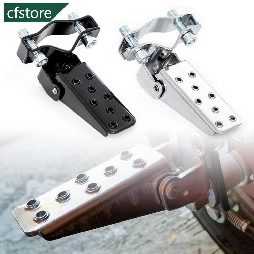 CFSTORE Universal 2 Pçs Peças Da Motocicleta Retro Moto Braçadeira De Aço Dobrável Pé Passo Pegs MTB BMX Bicicleta Pedal