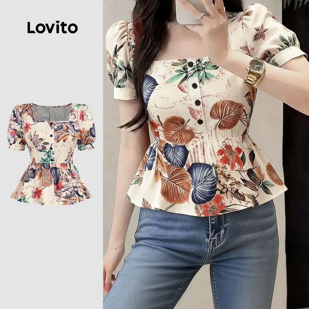 Lovito Blusa Casual Feminina Primavera/Verão L190ED006
