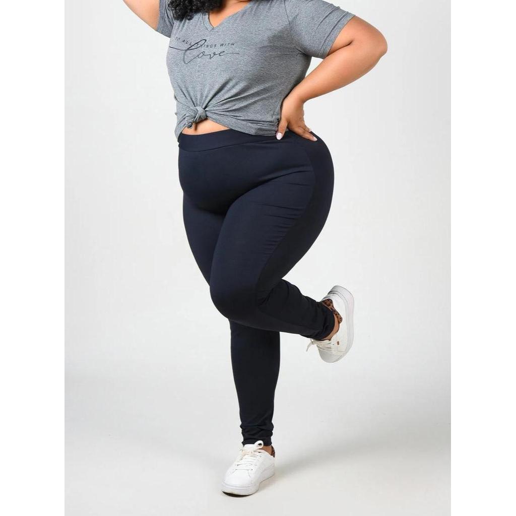 Calça Legging Plus Grossa Zero Transparência Costura Reforçada Cintura Alta