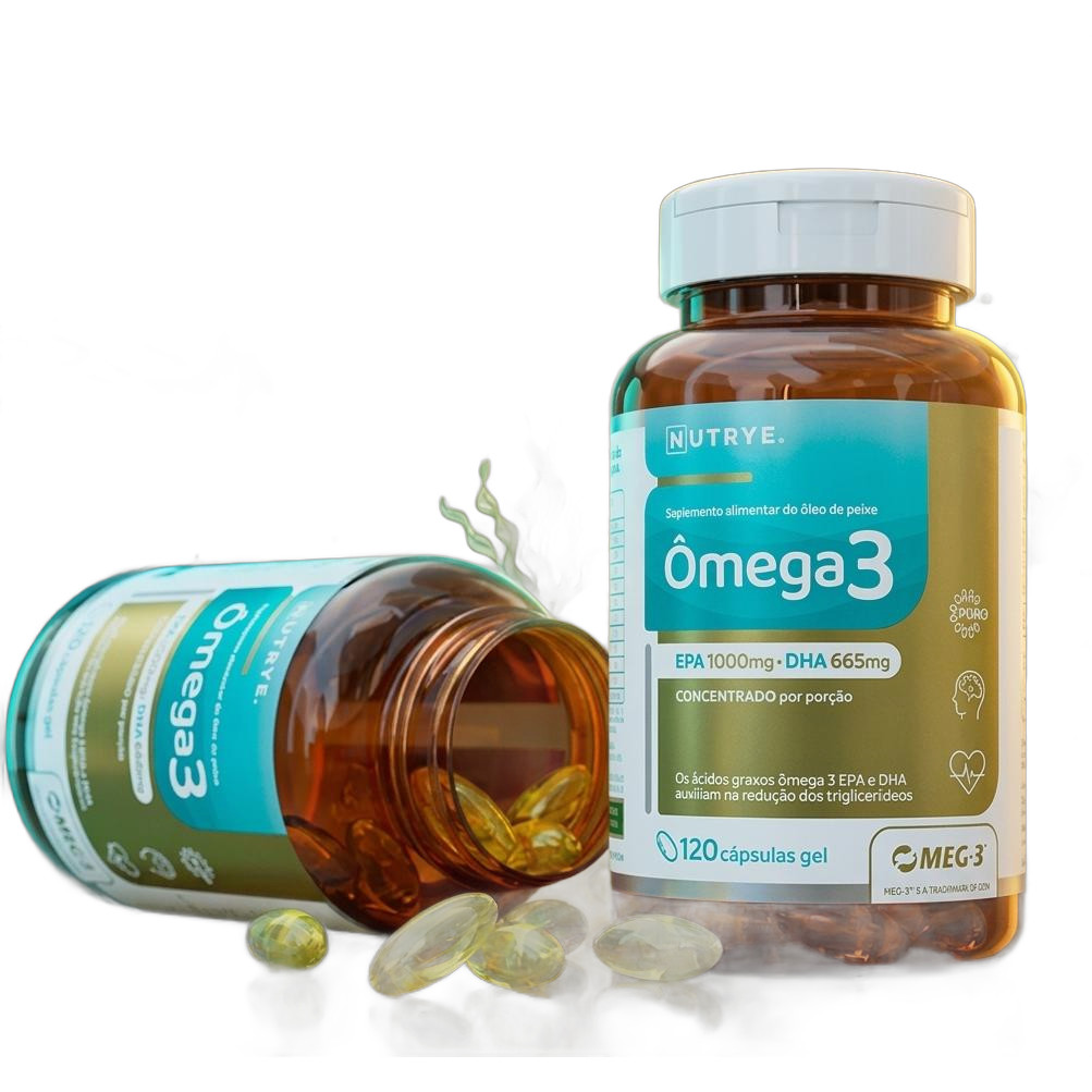 Omega 3 . (Oleo de peixe) EPA 1000mg . DHA 665 . 60 capsulas - MEG 3