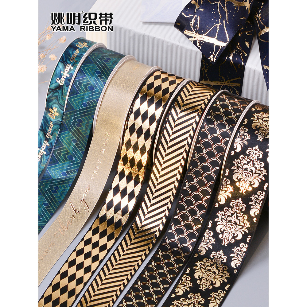 Ya Ming fita arco fita artesanal diy fita decorativa presente caixa de presente embalagem fita dourada
