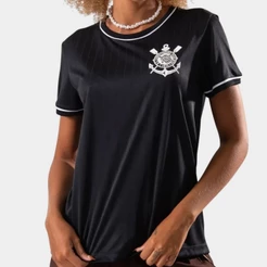 Camiseta Corinthians Arte Feminina - Preto