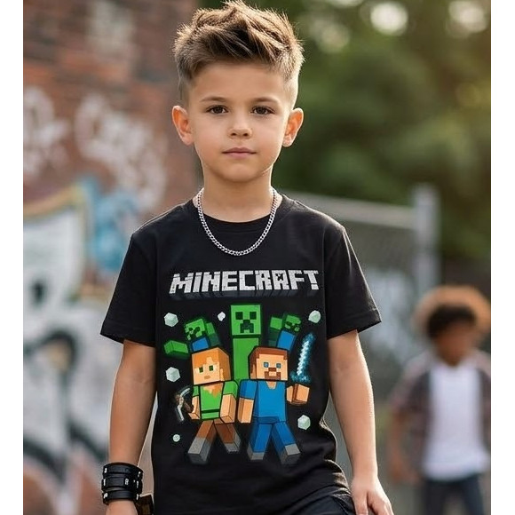 Camiseta Camisa MINECRAFT BLOCO Jogo Algodão Presente